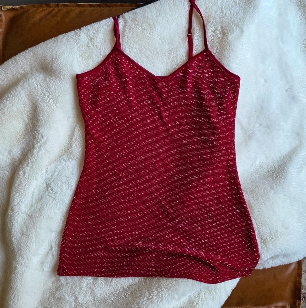 3/$20 Red Metallic Camisole – Express – Size XS